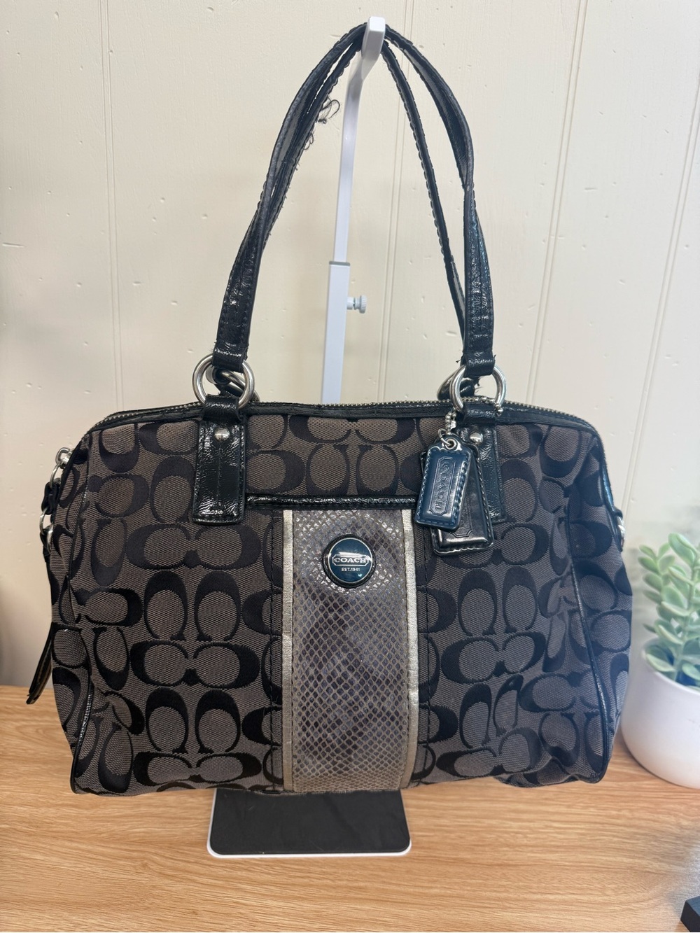 Coach python shoulder bag